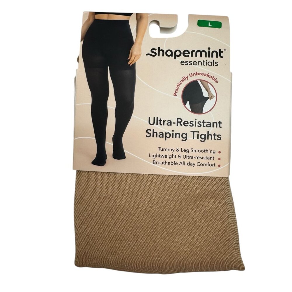 Shapermint NEW Ultra-Resistant Shaping Tights Lrg Nude Beige Smoothing Shapewear